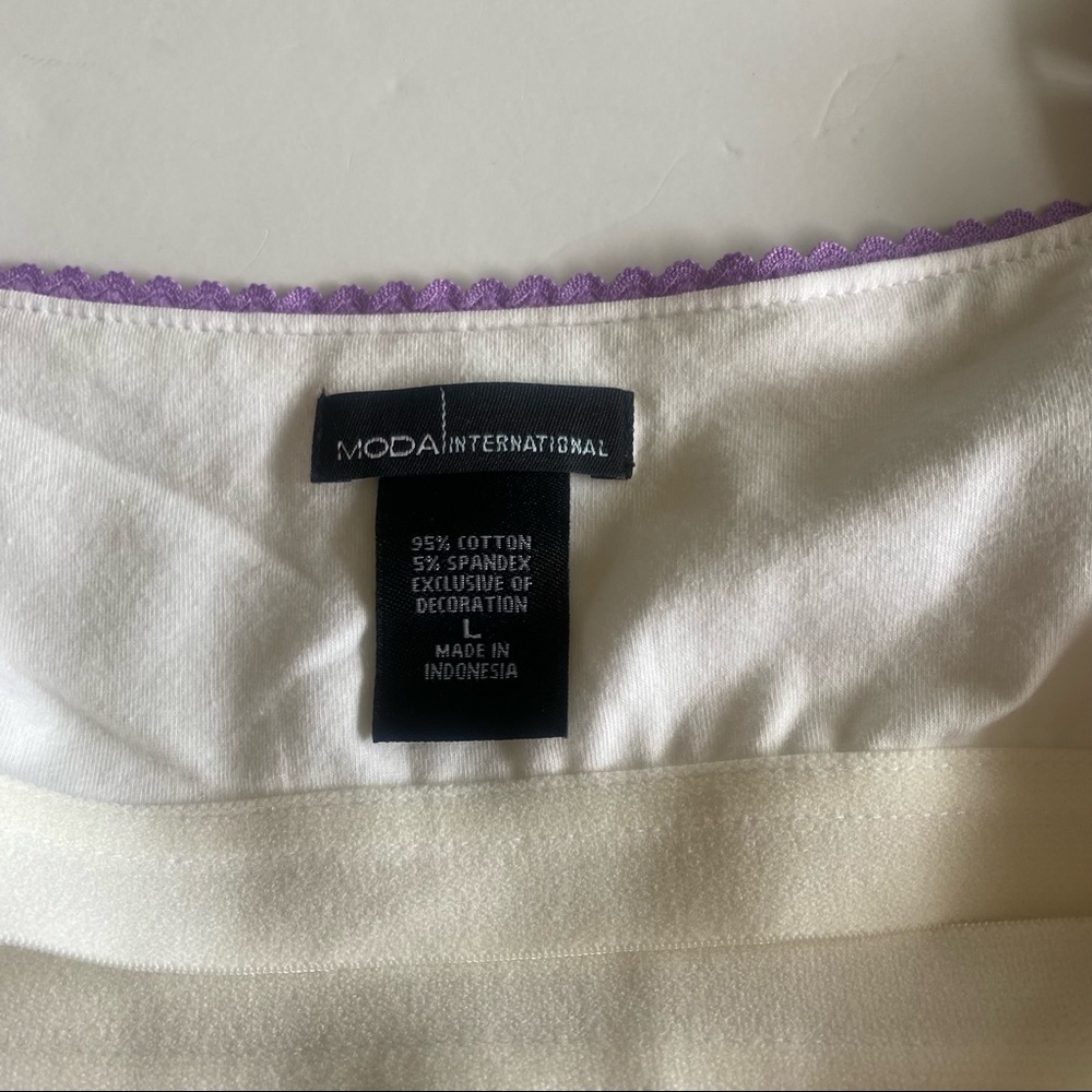 Moda International White & Purple Lace Bralette Tank Top - Picture 8 of 10